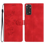 Custodia portafoglio in pelle con farfalla per Xiaomi Redmi 10C