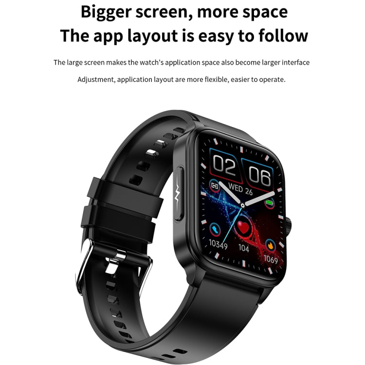 ET540 1,91 pollici IP67 Smart Watch con cinturino in silicone impermeabile, supporto ECG / misurazione non invasiva della glicemia, ET540 (Black), ET540 (Blue), ET540 (Red)