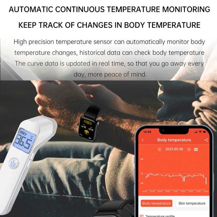 ET540 1,91 pollici IP67 Smart Watch con cinturino in silicone impermeabile, supporto ECG / misurazione non invasiva della glicemia, ET540 (Black), ET540 (Blue), ET540 (Red)