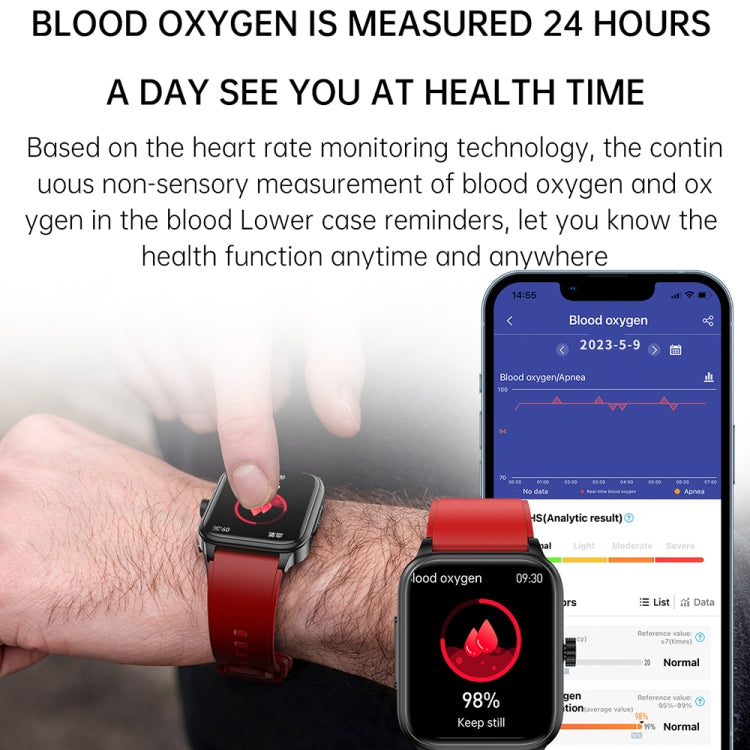 ET540 1,91 pollici IP67 Smart Watch con cinturino in silicone impermeabile, supporto ECG / misurazione non invasiva della glicemia, ET540 (Black), ET540 (Blue), ET540 (Red)