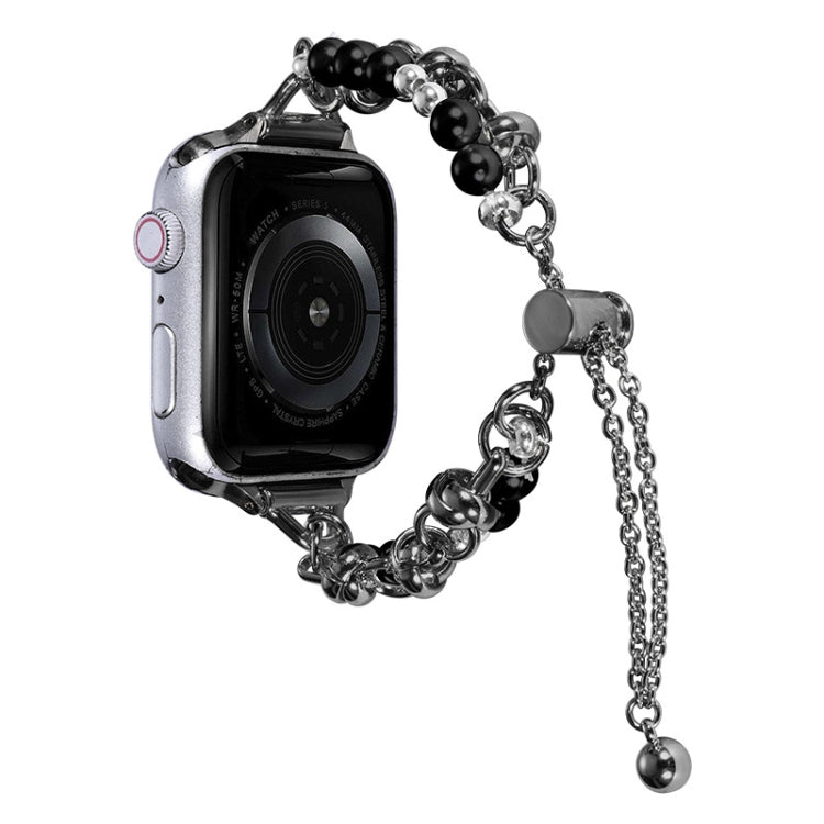Cinturino in metallo con cinturino in perle, For Apple Watch Ultra 49mm, For Apple Watch SE 2023 44mm, For Apple Watch 8 41mm, For Apple Watch SE 2023 40mm, For Apple Watch 8 45mm, For Apple Watch Ultra 2 49mm