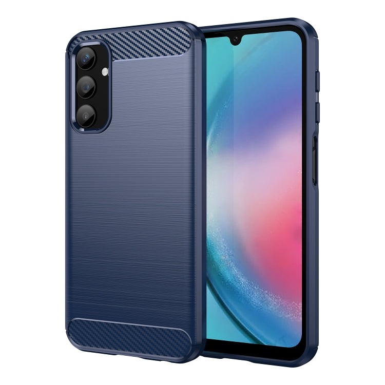 Custodia per telefono TPU in fibra di carbonio con trama spazzolata, For Samsung Galaxy A05, For Samsung Galaxy A25 5G, For Samsung Galaxy F54 5G, For Samsung Galaxy S23 FE
