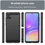 Custodia per telefono TPU in fibra di carbonio con trama spazzolata, For Samsung Galaxy A05, For Samsung Galaxy A25 5G, For Samsung Galaxy F54 5G, For Samsung Galaxy S23 FE