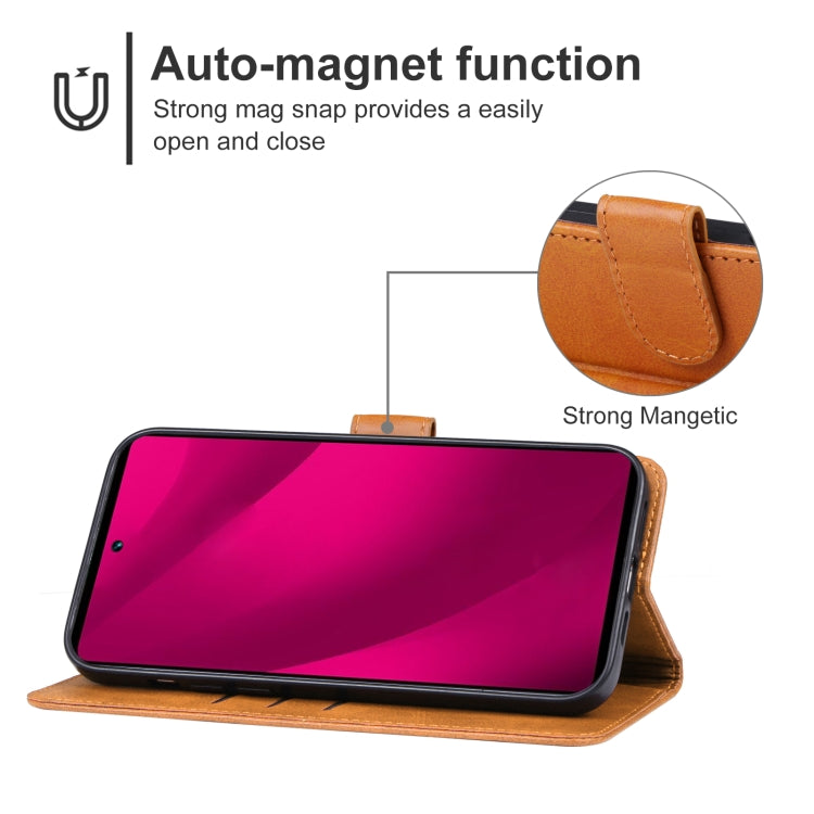 Custodia portafoglio in pelle per T-Mobile Revvl 7 Pro 5G