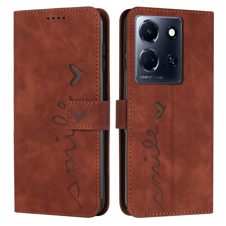 Custodia per telefono in pelle con motivo a cuore Skin Feel, For Infinix Hot 30 Play NFC, For Infinix Note 30/Note 30 5G, For Infinix Note 30i, For Infinix Note 30 Pro