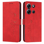 Custodia per telefono in pelle con motivo a cuore Skin Feel, For Infinix Hot 30 Play NFC, For Infinix Note 30/Note 30 5G, For Infinix Note 30i, For Infinix Note 30 Pro