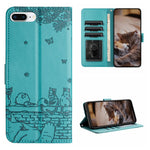 Custodia per telefono in pelle con motivo in rilievo di gatto con cordino, For iPhone XS Max, For iPhone X, For iPhone 7 Plus / 8 Plus