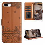 Custodia per telefono in pelle con motivo in rilievo di gatto con cordino, For iPhone XS Max, For iPhone X, For iPhone 7 Plus / 8 Plus