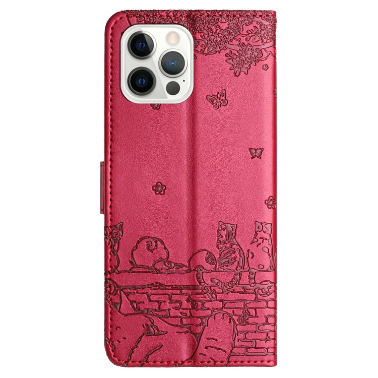 Custodia portafoglio in pelle con motivo gatto per iPhone