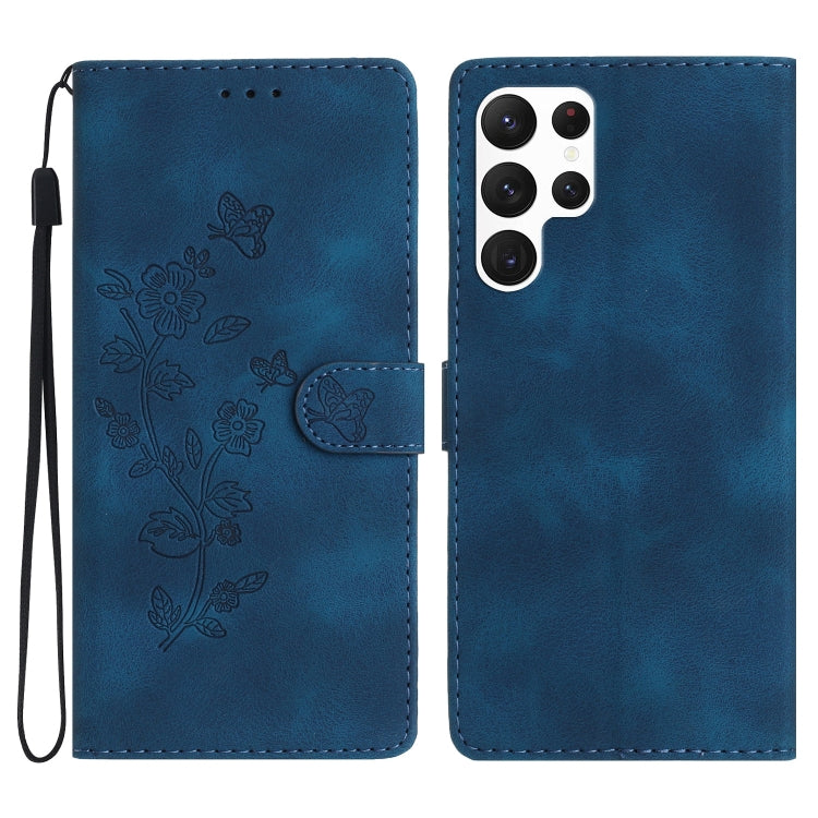 Custodia portafoglio in pelle con farfalla per Samsung