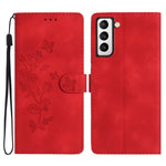 Custodia portafoglio in pelle con farfalla per Samsung Galaxy S22