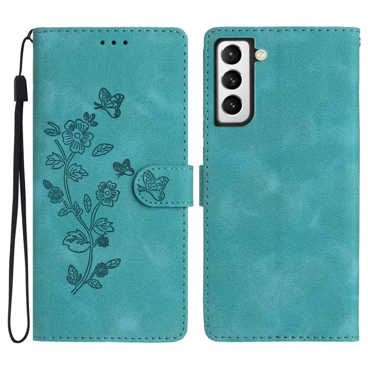 Custodia portafoglio in pelle con motivo farfalla per Galaxy S21