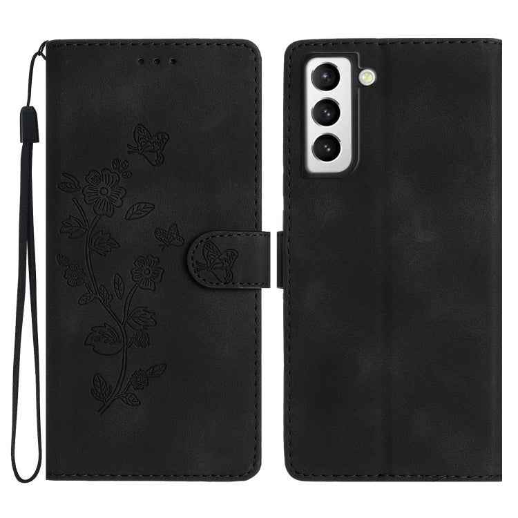 Custodia portafoglio in pelle con motivo farfalla per Galaxy S21