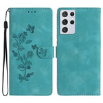 Custodia portafoglio in pelle con motivo farfalla per Galaxy S21