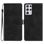 Custodia portafoglio in pelle con motivo farfalla per Galaxy S21