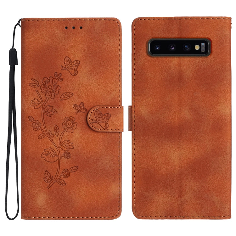 Custodia portafoglio in pelle con motivo farfalla per Galaxy S10+