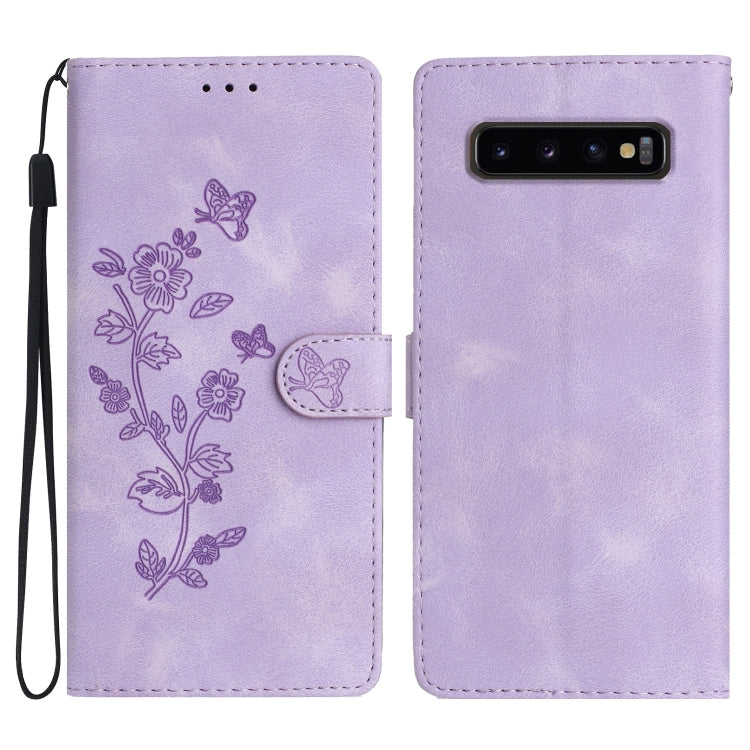 Custodia portafoglio in pelle con motivo farfalla per Galaxy S10+