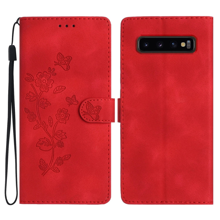 Custodia portafoglio in pelle con motivo farfalla per Galaxy S10+