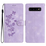 Custodia portafoglio in pelle con motivo farfalla per Galaxy S10+