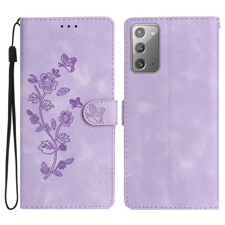 Custodia portafoglio in pelle con motivo farfalla per Samsung