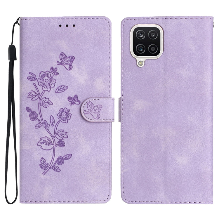 Custodia portafoglio in pelle con motivo farfalla per Samsung