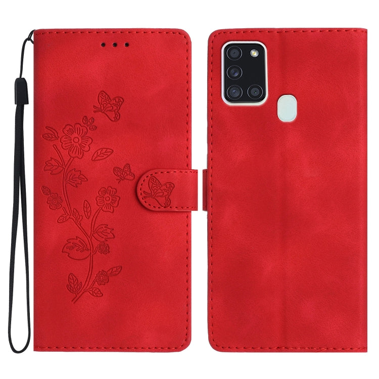 Custodia portafoglio in pelle con farfalla per Samsung Galaxy A21
