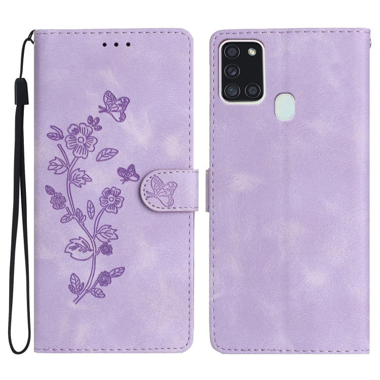 Custodia portafoglio in pelle con farfalla per Samsung Galaxy A21