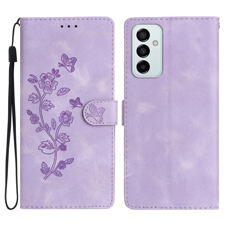 Custodia portafoglio in pelle con motivo farfalla per Samsung