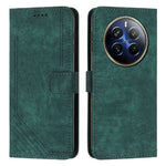 Custodia per telefono in pelle con motivo a righe Skin Feel con cordino, For Realme 12, For Realme 12+, For Realme 12 Pro+, For Realme 11 4G Global