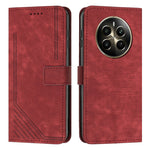 Custodia per telefono in pelle con motivo a righe Skin Feel con cordino, For Realme 12, For Realme 12+, For Realme 12 Pro+, For Realme 11 4G Global