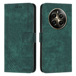 Custodia per telefono in pelle con motivo a righe Skin Feel con cordino, For Realme 12, For Realme 12+, For Realme 12 Pro+, For Realme 11 4G Global