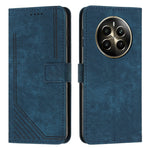 Custodia per telefono in pelle con motivo a righe Skin Feel con cordino, For Realme 12, For Realme 12+, For Realme 12 Pro+, For Realme 11 4G Global