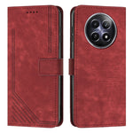 Custodia per telefono in pelle con motivo a righe Skin Feel con cordino, For Realme 12, For Realme 12+, For Realme 12 Pro+, For Realme 11 4G Global