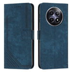 Custodia per telefono in pelle con motivo a righe Skin Feel con cordino, For Realme 12, For Realme 12+, For Realme 12 Pro+, For Realme 11 4G Global
