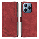 Custodia per telefono in pelle con motivo a righe Skin Feel con cordino, For Realme 14 Pro+, For Realme 14 Pro, For Realme C75 / V60 Pro, For Realme C63