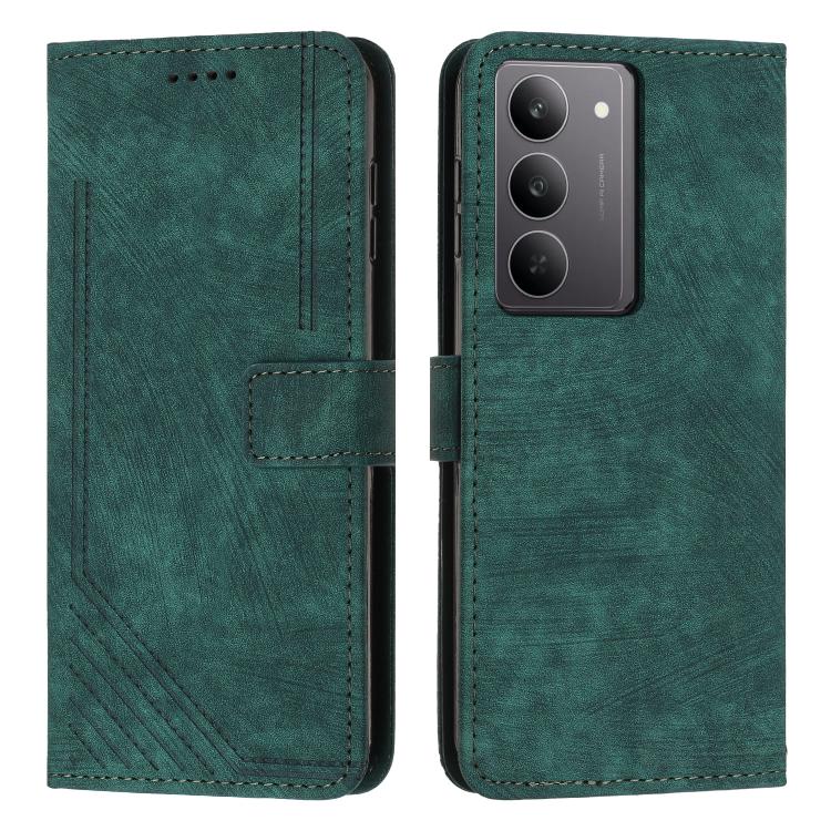 Custodia per telefono in pelle con motivo a righe Skin Feel con cordino, For Realme 14 Pro+, For Realme 14 Pro, For Realme C75 / V60 Pro, For Realme C63