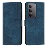 Custodia per telefono in pelle con motivo a righe Skin Feel con cordino, For Realme 14 Pro+, For Realme 14 Pro, For Realme C75 / V60 Pro, For Realme C63