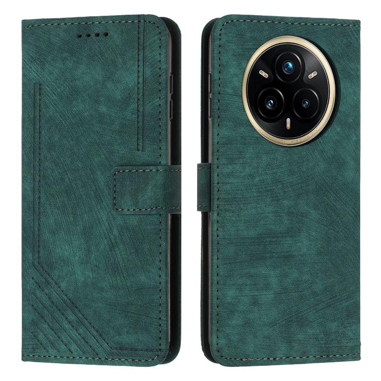 Custodia per telefono in pelle con motivo a righe Skin Feel con cordino, For Realme 14 Pro+, For Realme 14 Pro, For Realme C75 / V60 Pro, For Realme C63