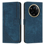 Custodia per telefono in pelle con motivo a righe Skin Feel con cordino, For Realme 14 Pro+, For Realme 14 Pro, For Realme C75 / V60 Pro, For Realme C63