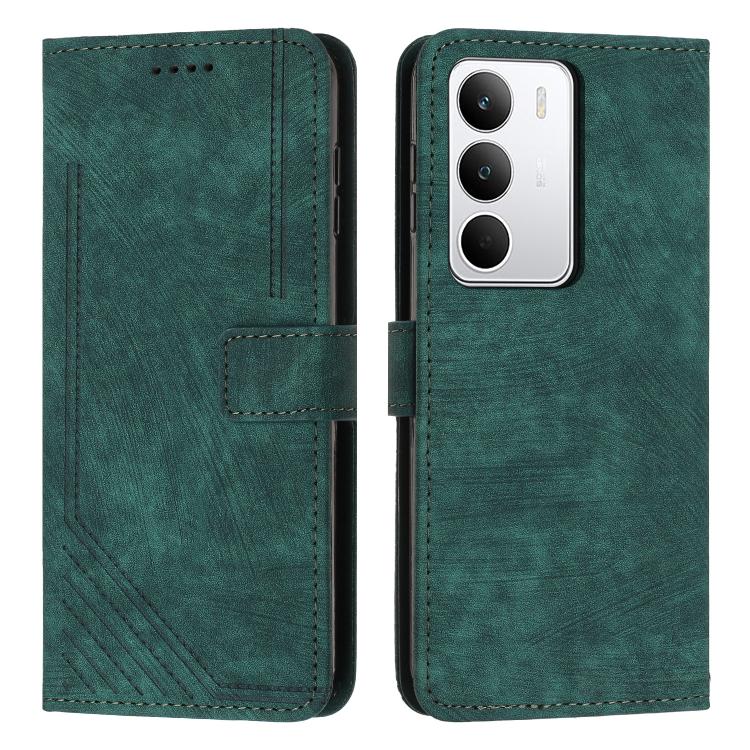 Custodia per telefono in pelle con motivo a righe Skin Feel con cordino, For Realme Narzo 80 Lite 4G, For Realme 15 / 15 Pro, For Realme C71 4G, For Realme 14 / P3 5G / 14T 5G