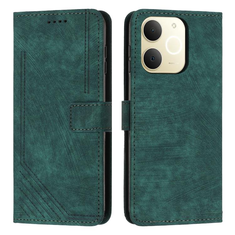 Custodia per telefono in pelle con motivo a righe Skin Feel con cordino, For Realme Narzo 80 Lite 4G, For Realme 15 / 15 Pro, For Realme C71 4G, For Realme 14 / P3 5G / 14T 5G