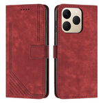 Custodia per telefono in pelle con motivo a righe Skin Feel con cordino, For Realme 16 Pro 5G, For Realme C85 5G / 15x 5G India, For Realme C85 Pro 4G, For Realme 15T 5G