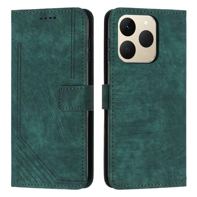 Custodia per telefono in pelle con motivo a righe Skin Feel con cordino, For Realme 16 Pro 5G, For Realme C85 5G / 15x 5G India, For Realme C85 Pro 4G, For Realme 15T 5G