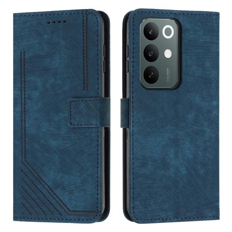 Custodia per telefono in pelle con motivo a righe Skin Feel con cordino, For Realme 16 Pro 5G, For Realme C85 5G / 15x 5G India, For Realme C85 Pro 4G, For Realme 15T 5G