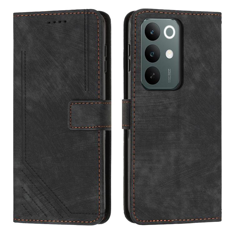 Custodia per telefono in pelle con motivo a righe Skin Feel con cordino, For Realme 16 Pro 5G, For Realme C85 5G / 15x 5G India, For Realme C85 Pro 4G, For Realme 15T 5G