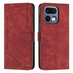 Custodia per telefono in pelle con motivo a righe Skin Feel con cordino, For Realme 16 Pro 5G, For Realme C85 5G / 15x 5G India, For Realme C85 Pro 4G, For Realme 15T 5G