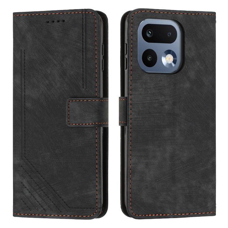 Custodia per telefono in pelle con motivo a righe Skin Feel con cordino, For Realme 16 Pro 5G, For Realme C85 5G / 15x 5G India, For Realme C85 Pro 4G, For Realme 15T 5G