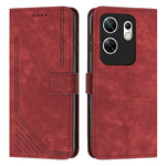 Custodia per telefono in pelle con motivo a righe Skin Feel con cordino, For Infinix Zero 30 4G, For Infinix Zero 30 5G, For Infinix Hot 30 Play NFC, For Infinix Note 30/Note 30 5G