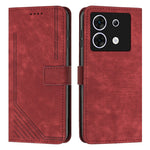 Custodia per telefono in pelle con motivo a righe Skin Feel con cordino, For Infinix Zero 30 4G, For Infinix Zero 30 5G, For Infinix Hot 30 Play NFC, For Infinix Note 30/Note 30 5G