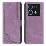 Custodia per telefono in pelle con motivo a righe Skin Feel con cordino, For Infinix Zero 30 4G, For Infinix Zero 30 5G, For Infinix Hot 30 Play NFC, For Infinix Note 30/Note 30 5G